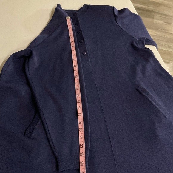 Vintage Liz Claiborne Wool Blend Dress Button Up Blue Sweater Back Pleat… - Picture 7 of 15